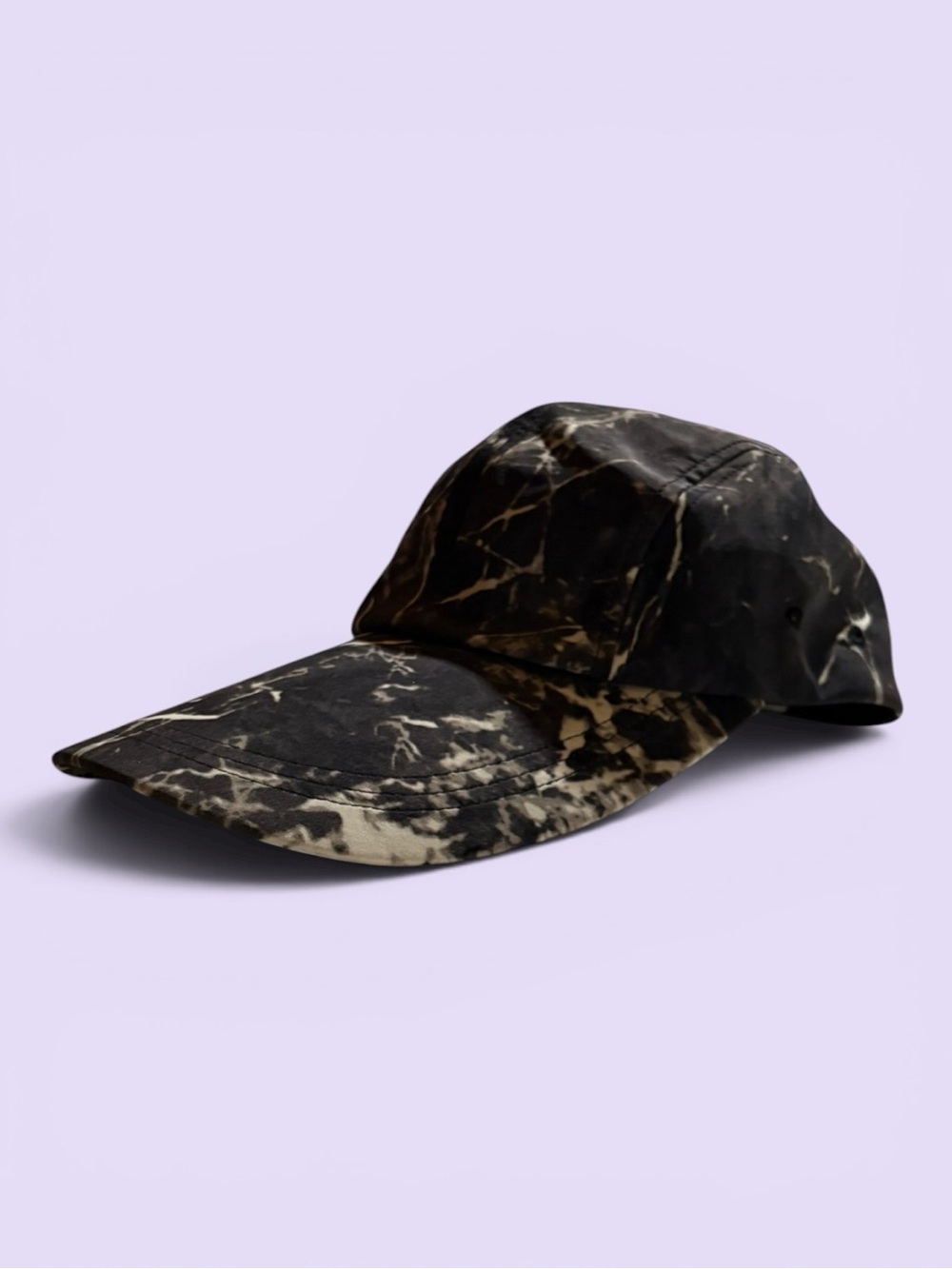 Norma Kamali Long Bill Baseball Cap Marble Print Adjustable NWT